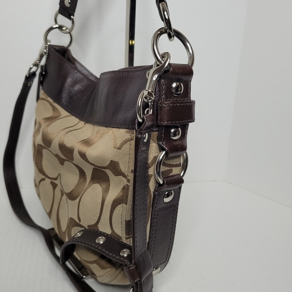 Coach Signature C's Zoe Canvas Hobo J1020-F14708 - Picture 7 of 14